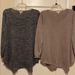 2 Joie metallic sweaters - size large